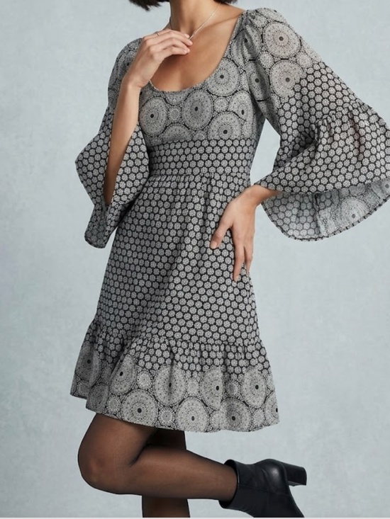 Betsey Johnson Dresses & Skirts - Betsey Johnson mandala print scoop neck flutter bell sleeve mini dressSize 2